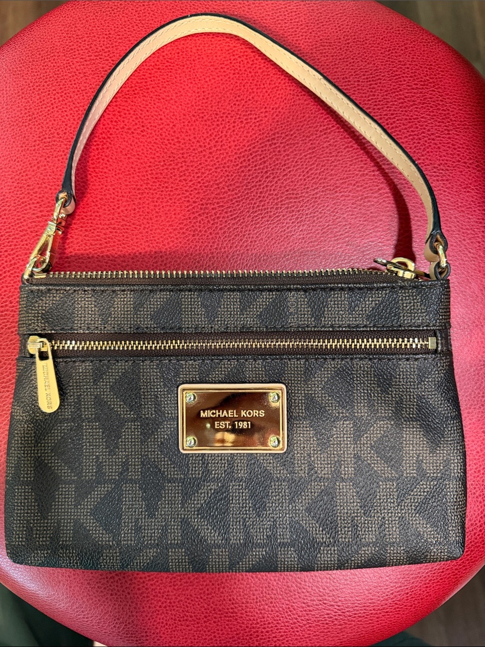 Michael Kors small monogram wristlet convertible